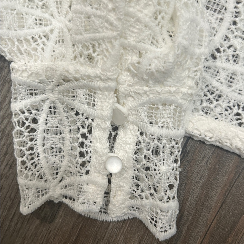 New House of Harlow 1960 Lace Button Front Blouse Top - Picture 5 of 7